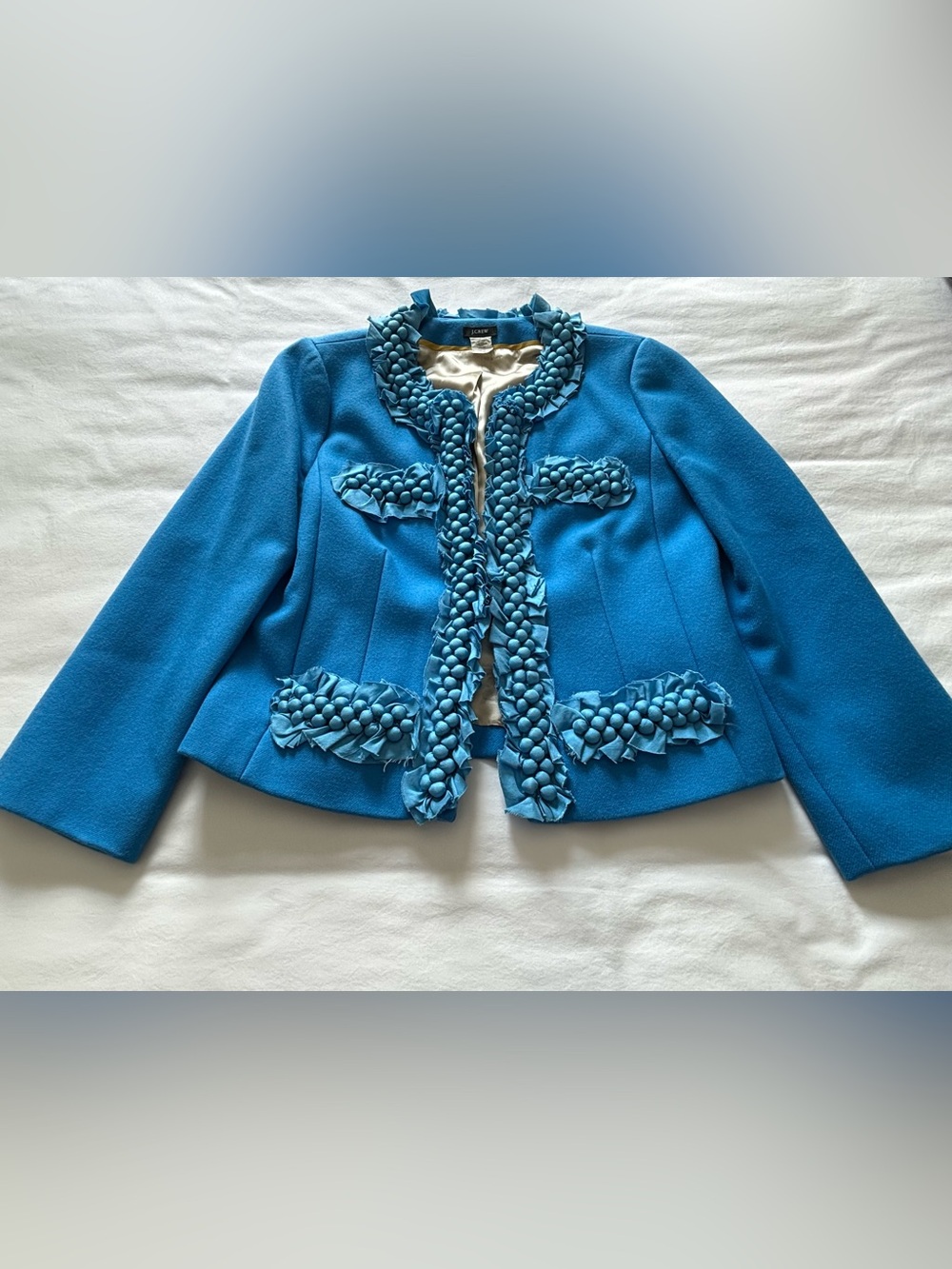 EUC! RARE! J.Crew Wool Blend Berry-Trim Astrid Jacket
